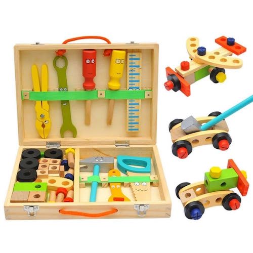 Open Ended Wooden Toolkit Suitcase