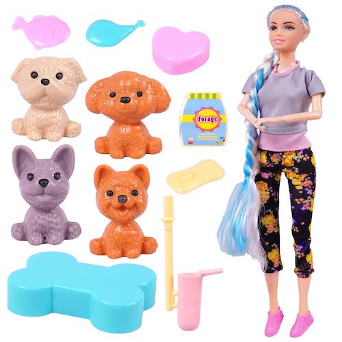 Toyshine Alia Doll with 4 Happy Pet Toy and Accessory Toy for Age 3+ Fun Role Play Toy Set