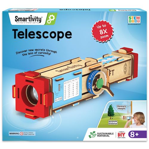 Smartivity Telescope Toy for Kids Age 8-9-10-11-12-13-14 Years Old | Measure Height & Distance | Christmas, Birthday Gift for Boys & Girls| DIY Science Toys for Kids 8-14 Year| STEM Kit