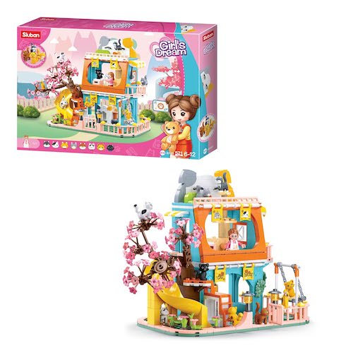 Sluban Girls Dream - Cat House 521 Pcs Building Blocks Kit for Boys and Girls Aged 6 Years and Above Ideal for Birthday Gift Return Gift, Blocks Compatible with Other Leading Brands, BIS Certified.