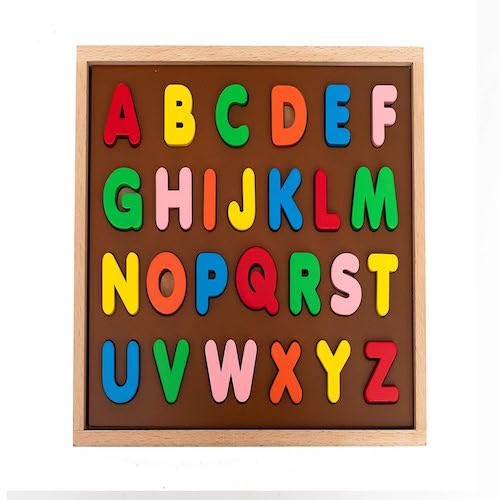 HILIFE English Alphabet Puzzle 3-Layers Uppercase | Wooden ABC Letters Colorful Educational Puzzle Toy Board for Toddlers & Kids, Multi-Colored Toy for Kids - 3 Years