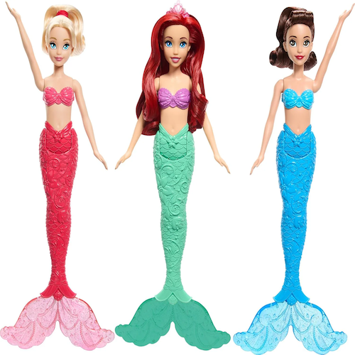 Disney Princess Mattel Ariel Mermaid Fashion Doll & 2 Mermaid Sister Dolls, Posable