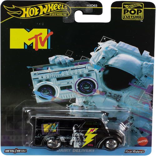 Hot Wheels Music TV Van Model DAIRY DELIVERY - Die Cast Scale 1:64 - Length 7 cm - HVJ44 - Pop Culture Series