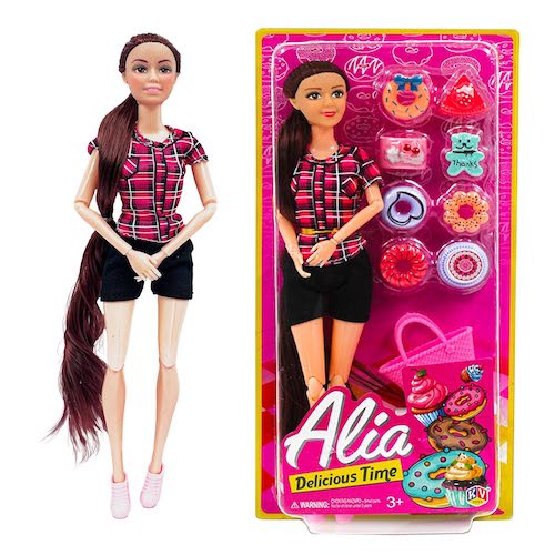 K.V. Toys Alia Doll Set, Ultimate Doll Collection- Delicious Time with Accessories Such as Donuts, Cakes and Pastries- Suitable for 3 Years and Above(AnyColor)