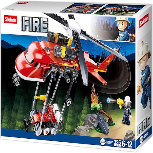 Sluban Fire-Helicopter (235 Pieces), Multi Color, M38-B0807 boy toys, girl toys, birthday gift, Christmas gift, growth, fun, for kids.