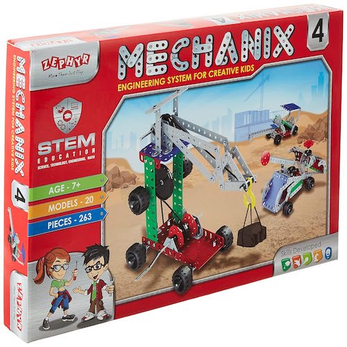 Mechanix-4, DIY STEM Toy, Building and Construction Set for Boys and Girls Age 7+