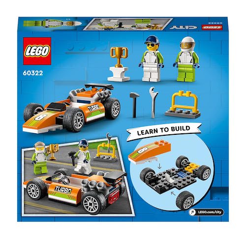 LEGO City Race Car 60322 Building Kit (46 Pcs),Multicolor