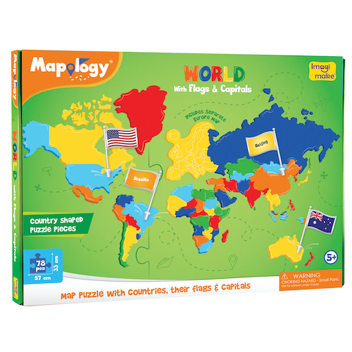 Mapology World with Flags & Capitals