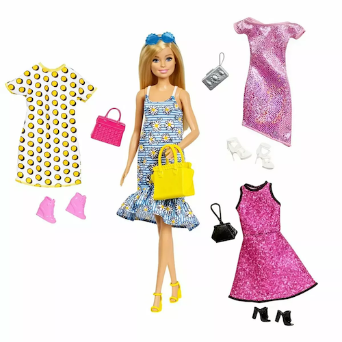 Mattel Barbie Fashionista Doll With 4 Fashions JCR80