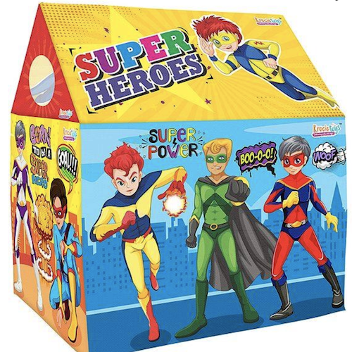 Krocie Toys Tent House With LED Lights & Super Heroes Print - Multicolor